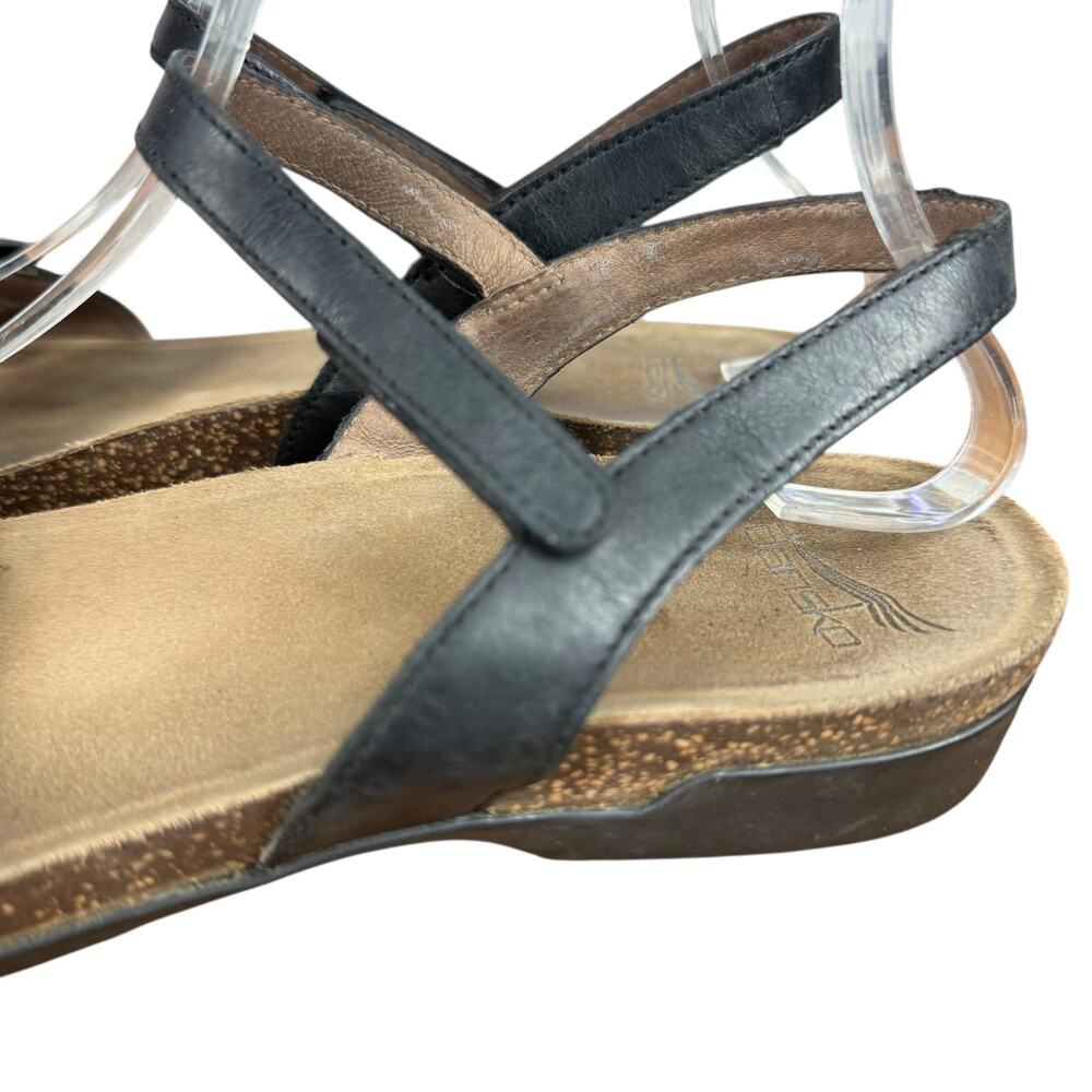 Dansko Rebekah 6021470200 Black Leather Sandals Ankle Strap Shoes sz 41 10.5 11 - Picture 9 of 16